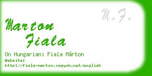marton fiala business card